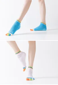 Women's non-slip yoga five-toe socks open toe athletic Pilates grip socks detail