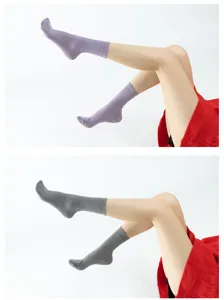 Detail view of Morandi color yoga socks featuring anti-slip soles for stable indoor practice.