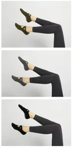 Calcetines de yoga antideslizantes para mujer, rizo grueso, tirantes cruzados, 3 colores.