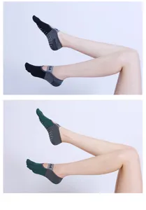 Non-slip five toe yoga socks with elastic strap, breathable pilates and dance fitness socks.