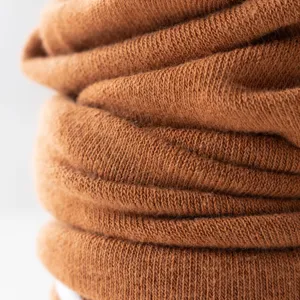 Close up detail of soft knitted ribbed fabric for comfortable sports yoga socks texture.