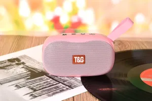 Rosa tragbarer Bluetooth-Lautsprecher Detailansicht, kompaktes Outdoor Mini Subwoofer.