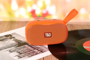 Tragbarer kabelloser Bluetooth Lautsprecher Mini Outdoor Bass Box mit Tragegurt orange Details