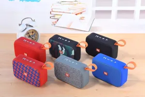 Portable wireless bluetooth speaker with multiple vibrant color options and deep bass audio.