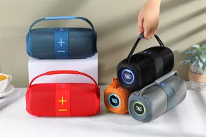 Enceinte Bluetooth Portable Tissu Lumiere LED sans Fil Basses Lourdes Audio Boite
