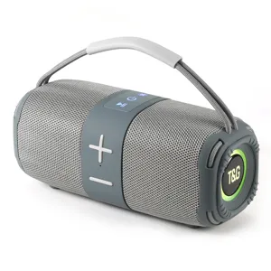 Haut-parleur Bluetooth sans fil portable avec lumières LED, son riche et poignée.