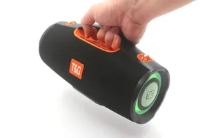 Portable wireless Bluetooth speaker with colorful LED lights, TWS heavy bass outdoor.