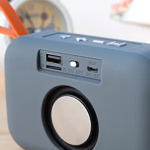 Portable wireless bluetooth speaker with deep bass, TF card slot, USB and AUX ports for outdoor.