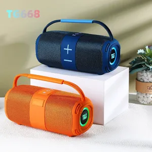 TG668 Haut-Parleur Bluetooth Portable Sans Fil Son Stéréo Fort avec Lumière LED Tissu Pro