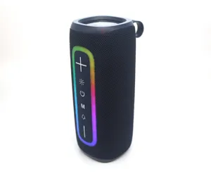 Portable wireless Bluetooth speaker with RGB colorful ambient light and deep bass sound.