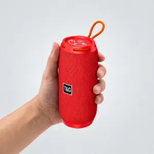 Portable wireless bluetooth speaker with deep bass and convenient lanyard for outdoor use