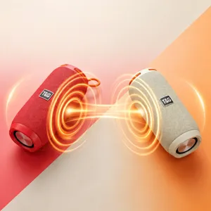 Portable wireless Bluetooth speaker with TWS dual pairing and clear sound quality.