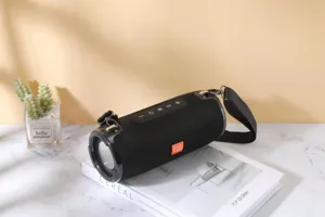 Portable fabric bluetooth speaker outdoor waterproof wireless stereo bass sound box with strap