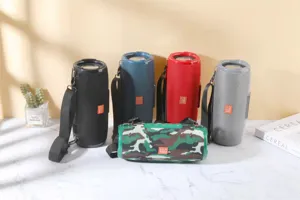 Portable wireless bluetooth speaker with fabric mesh, waterproof outdoor subwoofer, colorful.