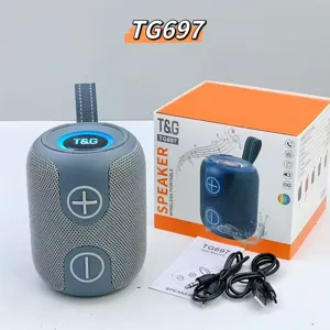 Enceinte Bluetooth sans fil portable avec des basses profondes et des lumières LED.