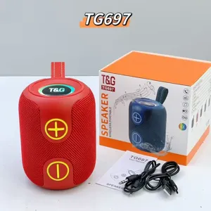 Enceinte Bluetooth sans fil cylindrique portable TG697 avec des basses puissantes.