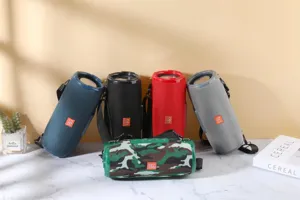 Portable wireless bluetooth speaker with fabric mesh, waterproof outdoor subwoofer, 5 colors.