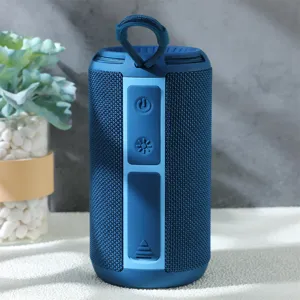Altoparlante Bluetooth portatile senza fili con illuminazione RGB, design cilindrico.