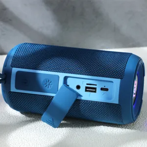 Altoparlante Bluetooth portatile wireless con luci RGB, bassi potenti e porta USB e TF.