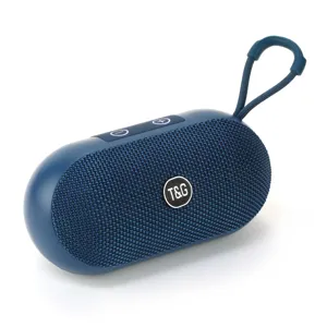 Altoparlante Bluetooth portatile wireless con design in tessuto, dispositivo audio da esterno.