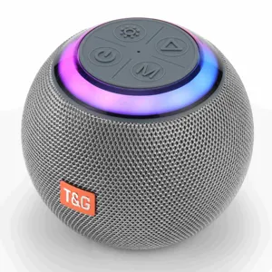 Portable spherical wireless Bluetooth speaker with colorful LED lights and deep bass sound.