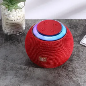 Portable mini wireless Bluetooth speaker, spherical desktop subwoofer with colorful LED light.
