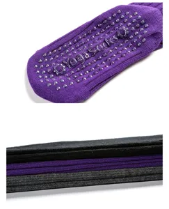Non-slip yoga socks with grip sole, warm winter long socks for dance and sports practice.