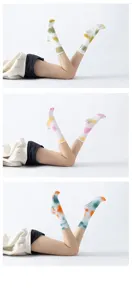 Non-slip yoga socks for women pilates fitness grip mid-calf colorful tie-dye socks