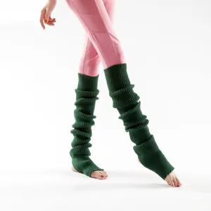 Long knitted leg warmers for women winter warm yoga dance socks extra long pile socks
