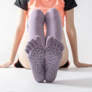 Non-slip five-toe yoga socks over-the-knee pilates grip socks for women exercise fitness dancing