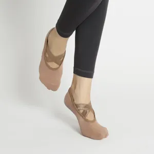 Calcetines de yoga antideslizantes para mujer, calcetines de pilates con tirantes cruzados.