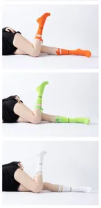 Ribbon yoga socks for women, non-slip pilates & dance socks with stylish straps for fitness workouts.