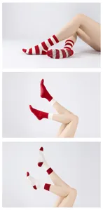Detalles de calcetines de yoga antideslizantes, diseño de agarre rojo y blanco, pilates.