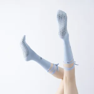 Non-slip grip yoga socks with cute straps for pilates, dance and fitness workouts.