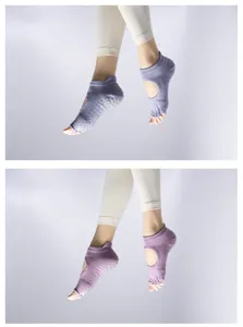 Women yoga socks non slip pilates socks five toe split toe fitness socks breathable cotton sports socks