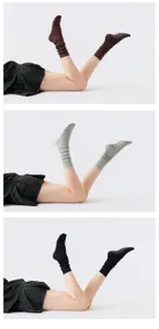 Women's slouchy yoga pilates socks with non-slip grips, comfortable dance long socks.