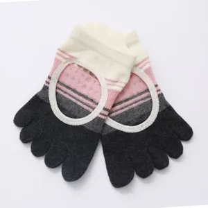 Women yoga five-toe socks open back anti-slip breathable pilates athletic exercise socks