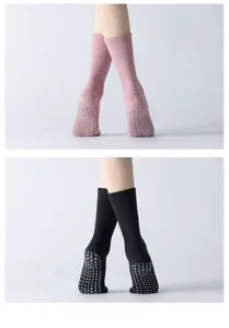 Women Autumn Winter Mid Calf Yoga Socks Thickened Terry Pilates Grip Socks Details