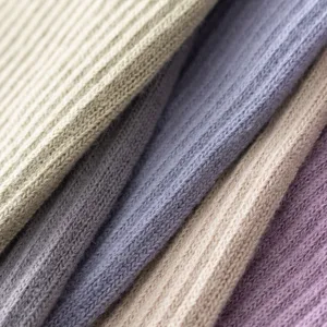 Detailed view of premium ribbed knit fabric, soft and comfortable material texture for socks.