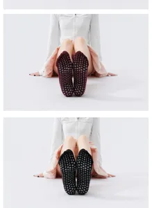 Chaussettes de yoga antidérapantes pour femmes pilates fitness sport respirantes