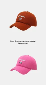 Casual fashion baseball cap with Losangeles embroidery, soft crown design for four seasons.
