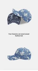 Berretto da baseball in denim tie-dye stile coreano per uomo e donna, cappello vintage.