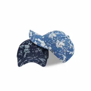 Berretto da baseball in denim tie-dye con stelle dorate, cappello parasole vintage per uomo e donna.