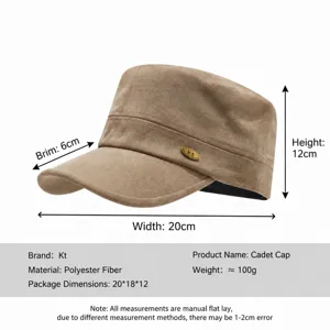 Korean style flat top cadet cap autumn winter retro visor hat women casual versatile fashion
