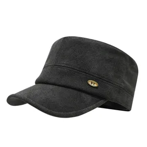 Korean style flat top cadet cap autumn winter retro casual women hat british style