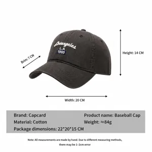 Unisex cotton baseball cap with Los Angeles embroidery, stylish soft top hat for casual wear.