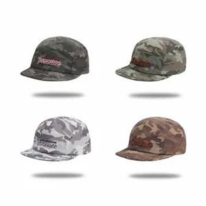 Casquette de Baseball Camouflage Style Américain Hommes Femmes Broderie Chapeau Hip Hop Sommet Souple Bord Plat Ajustable Polyester Chapeau de Soleil
