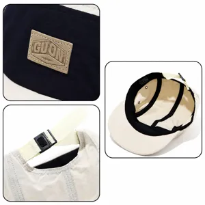 Unisex 5-Panel-Baseballcap, schnelltrocknend, kurzer Schirm mit verstellbarem Riemen.