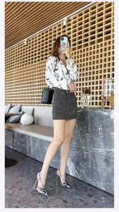 Sexy pointed toe leopard print high heels women slingback metal slim heel chic nightclub shoes
