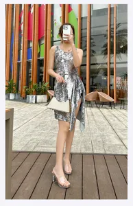 Clear platform high heel sandals with chunky heels, trendy open toe design for daily wear.